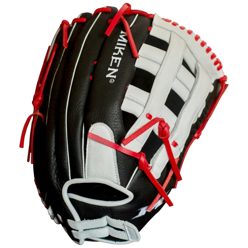 Miken | PLAYERS SERIES Slowpitch Softball Glove | Sizes 13.5" | LHT | Black / White - Image 3